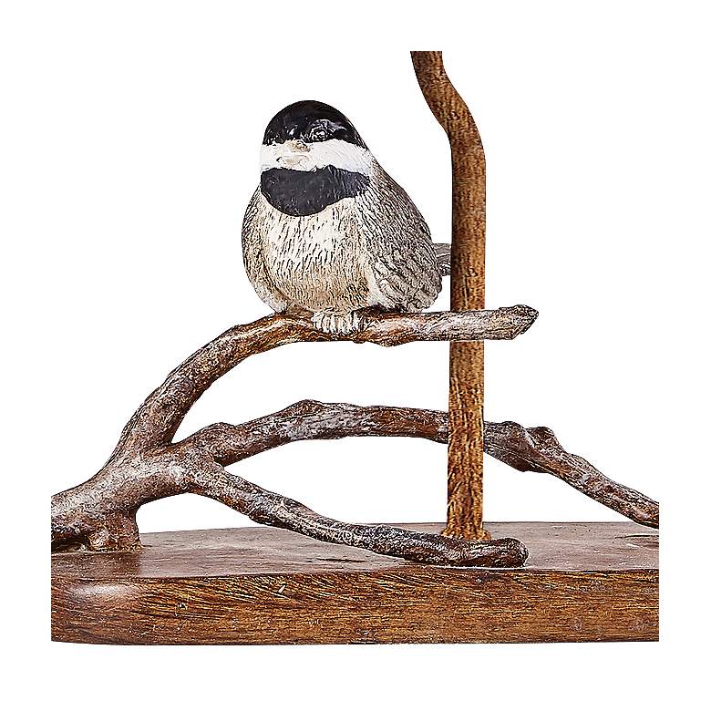Image 3 Birdie Songbird 12 inch High Rustic Cottage Table Lamp with Linen Shade more views