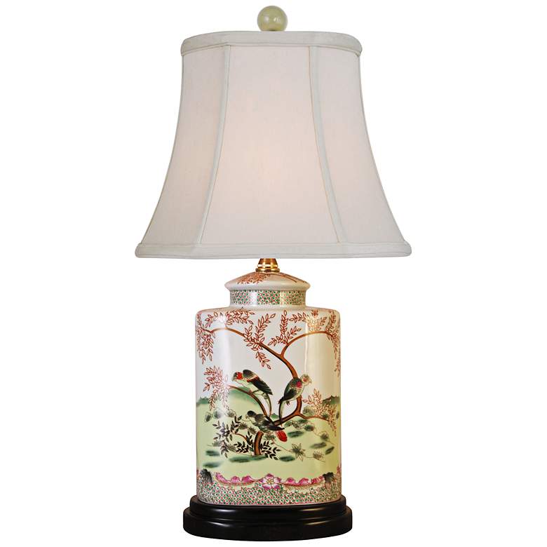 Image 1 Birds And Branches Porcelain Oval Jar Table Lamp