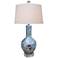 Birds and Cherry Blossoms Blue Porcelain Vase Table Lamp