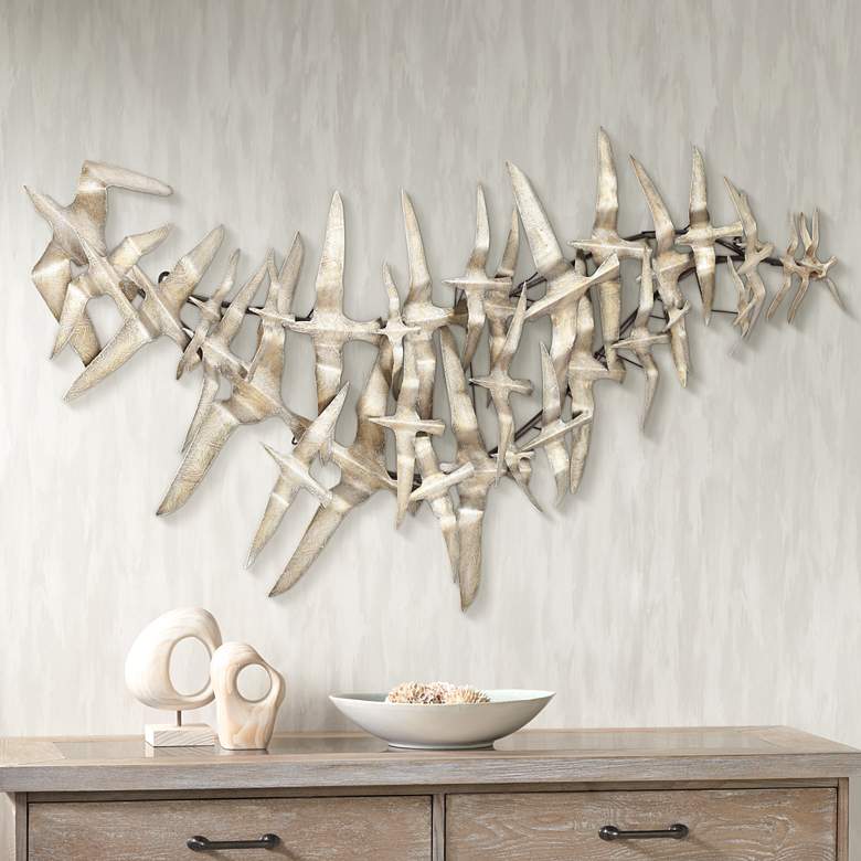 Image 1 Birds in Flight 60" x 24" Metal Wall Art
