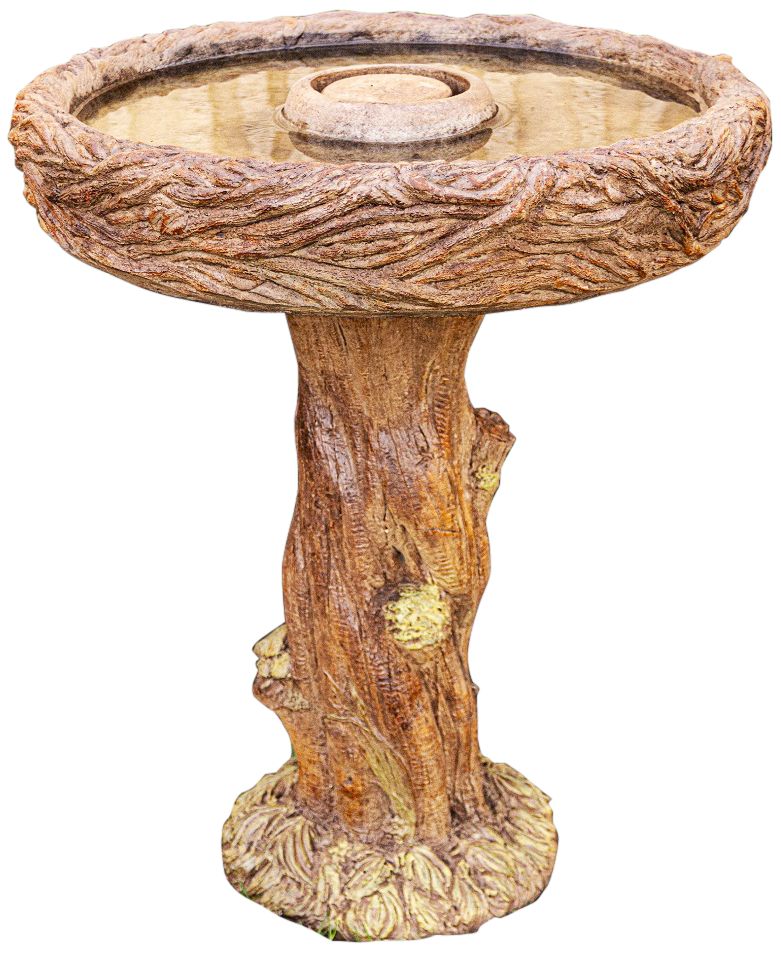 Image 2 Birds Nest 24 1/2" High Relic Hi-Tone Outdoor Birdbath - Made to Order