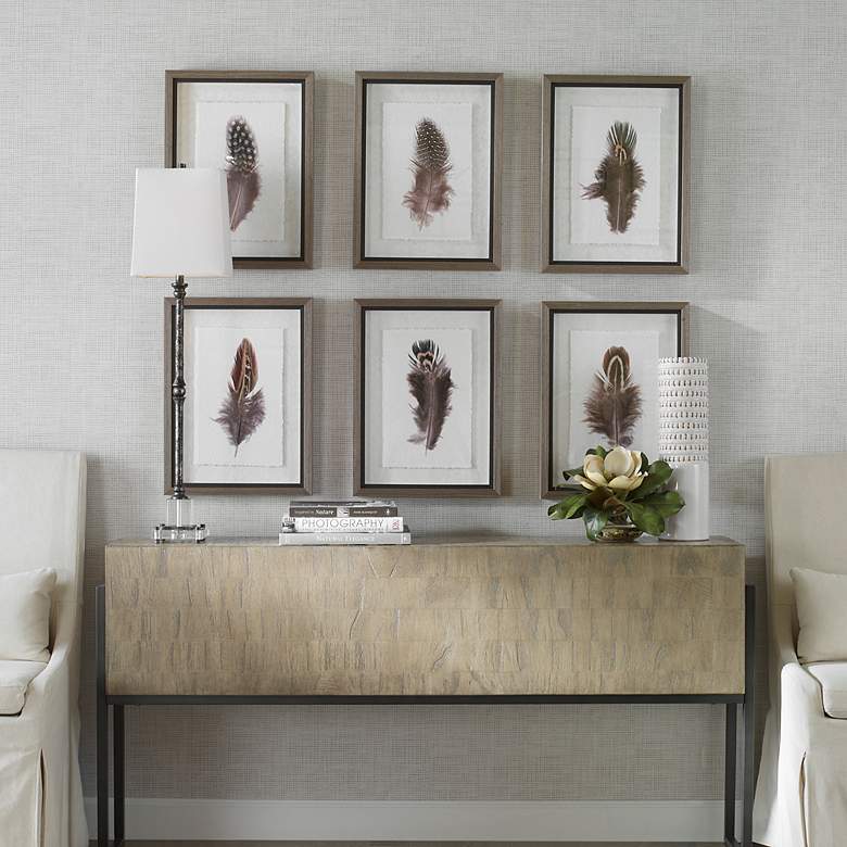Image 4 Birds of a Feather 20"H 6-Piece Printed Framed Wall Art Set more views