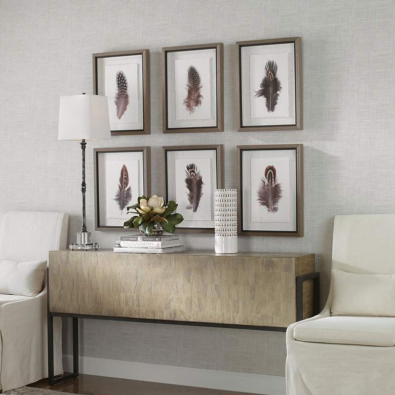 Image 6 Birds of a Feather 20"H 6-Piece Printed Framed Wall Art Set more views
