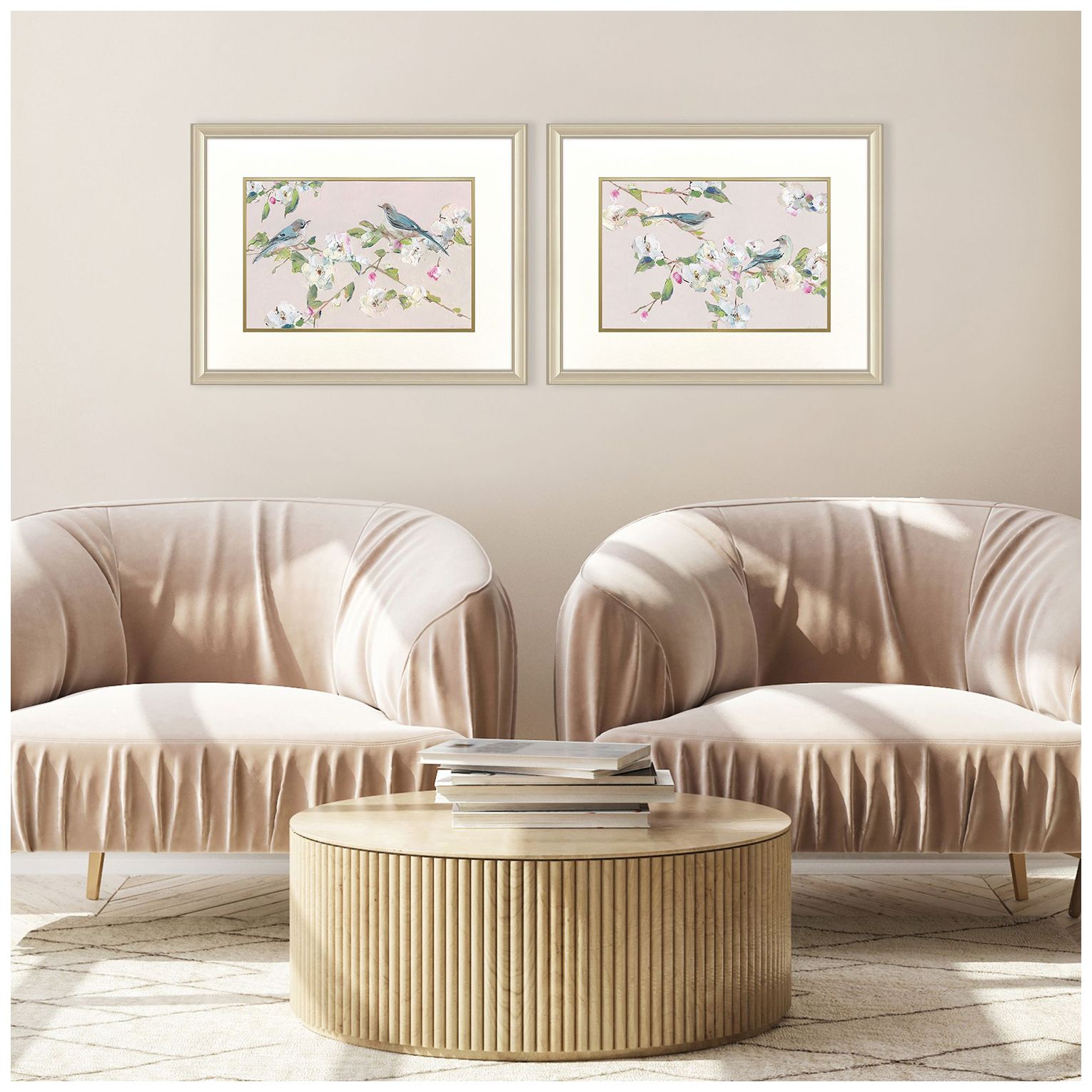 Image 5 Birds on Branches 26"W x 20"H Framed Art - Set of 2 more views