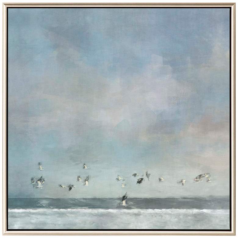 Image 3 Birds Passing 40" Square Framed Giclee on Canvas Wall Art