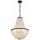 Birelle 18" Wide Dark Bronze Cream Shell 6-Light Chandelier