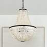 2_Birelle 18" Wide Dark Bronze Cream Shell 6-Light Chandelier