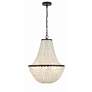 4_Birelle 18" Wide Dark Bronze Cream Shell 6-Light Chandelier more views