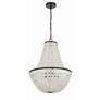 5_Birelle 18" Wide Dark Bronze Cream Shell 6-Light Chandelier more views