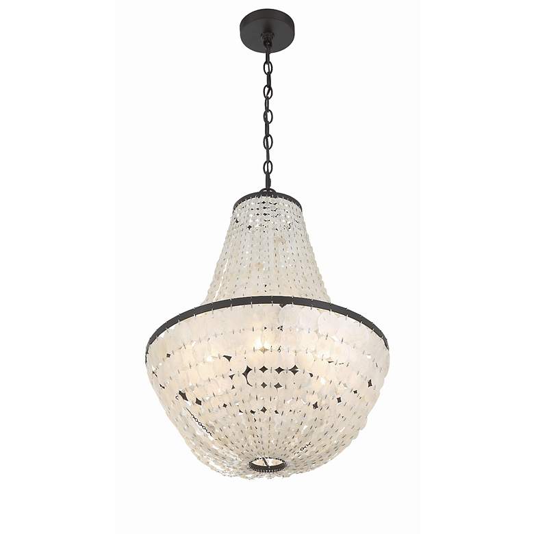 Image 6 Birelle 18" Wide Dark Bronze Cream Shell 6-Light Chandelier more views