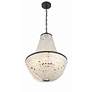 6_Birelle 18" Wide Dark Bronze Cream Shell 6-Light Chandelier more views