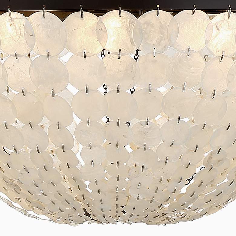 Image 7 Birelle 18" Wide Dark Bronze Cream Shell 6-Light Chandelier more views