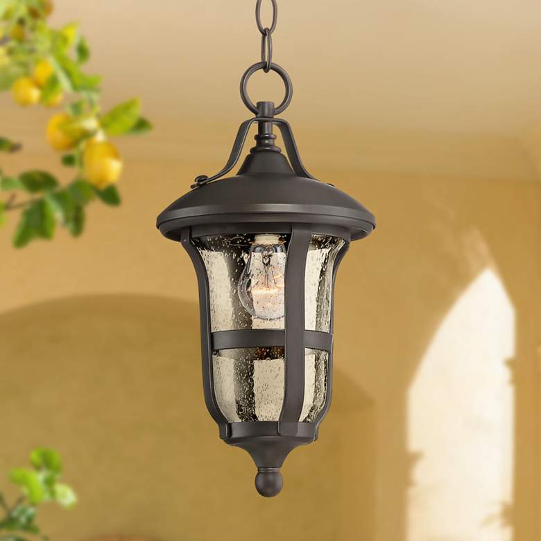 Image 1 Birmingham 14 3/4 inch High Bronze Outdoor Hanging Light