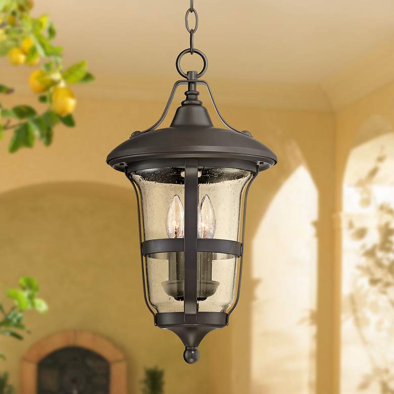 Image 1 Birmingham 19 inch High Bronze 3-Light Outdoor Hanging Light