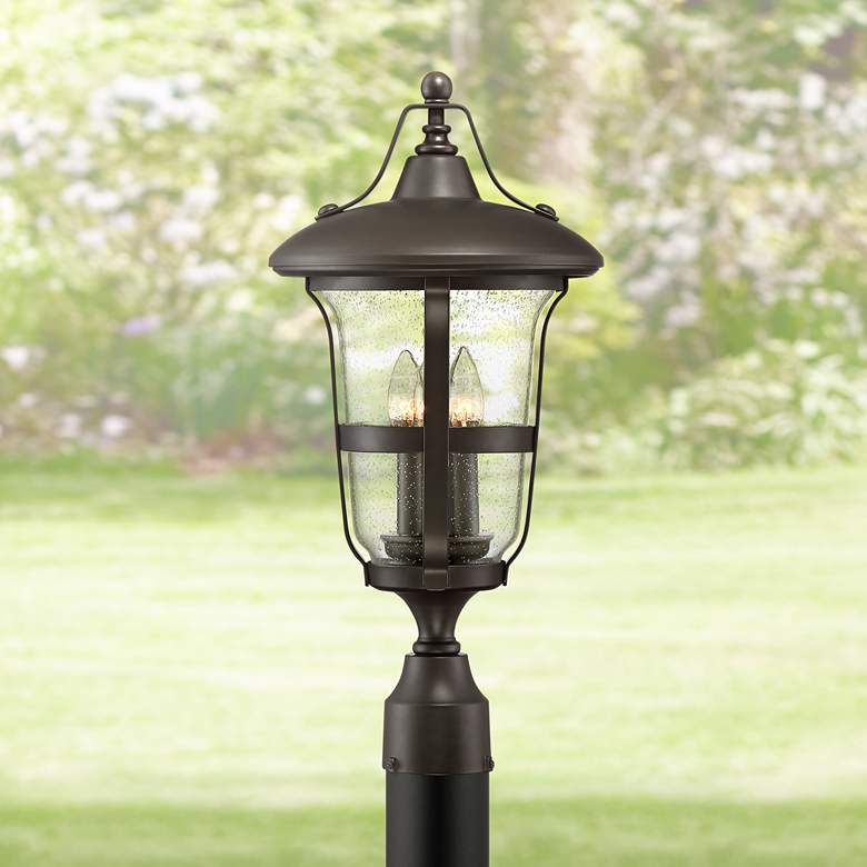 Image 1 Birmingham 21 1/2 inch High Bronze 3-Light Outdoor Post Light