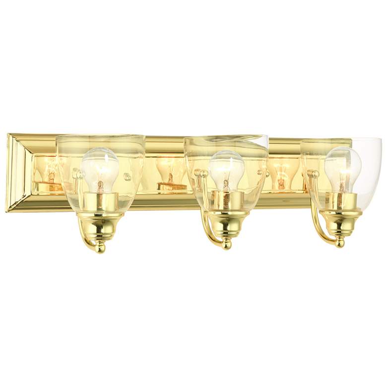 Image 1 Birmingham 24" Wide 3-Light Polished Brass Vanity Bath Light
