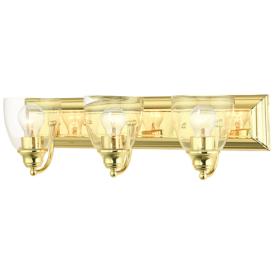 Birmingham 24" Wide 3-Light Polished Brass Vanity Bath Light Birmingham 24" Wide 3-Light Polished Brass Vanity Bath Light