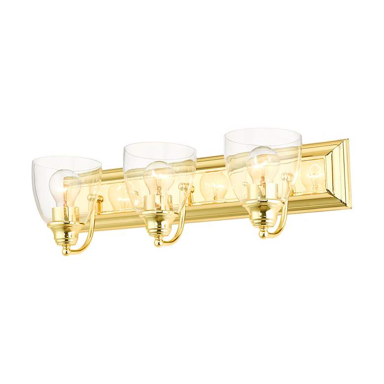 Image 2 Birmingham 24" Wide 3-Light Polished Brass Vanity Bath Light more views