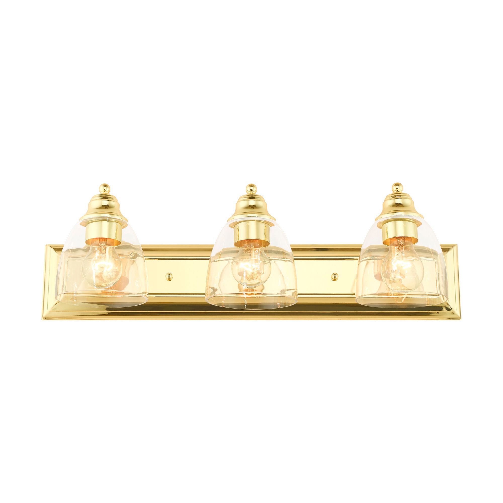 Birmingham 24" Wide 3-Light Polished Brass Vanity Bath Light