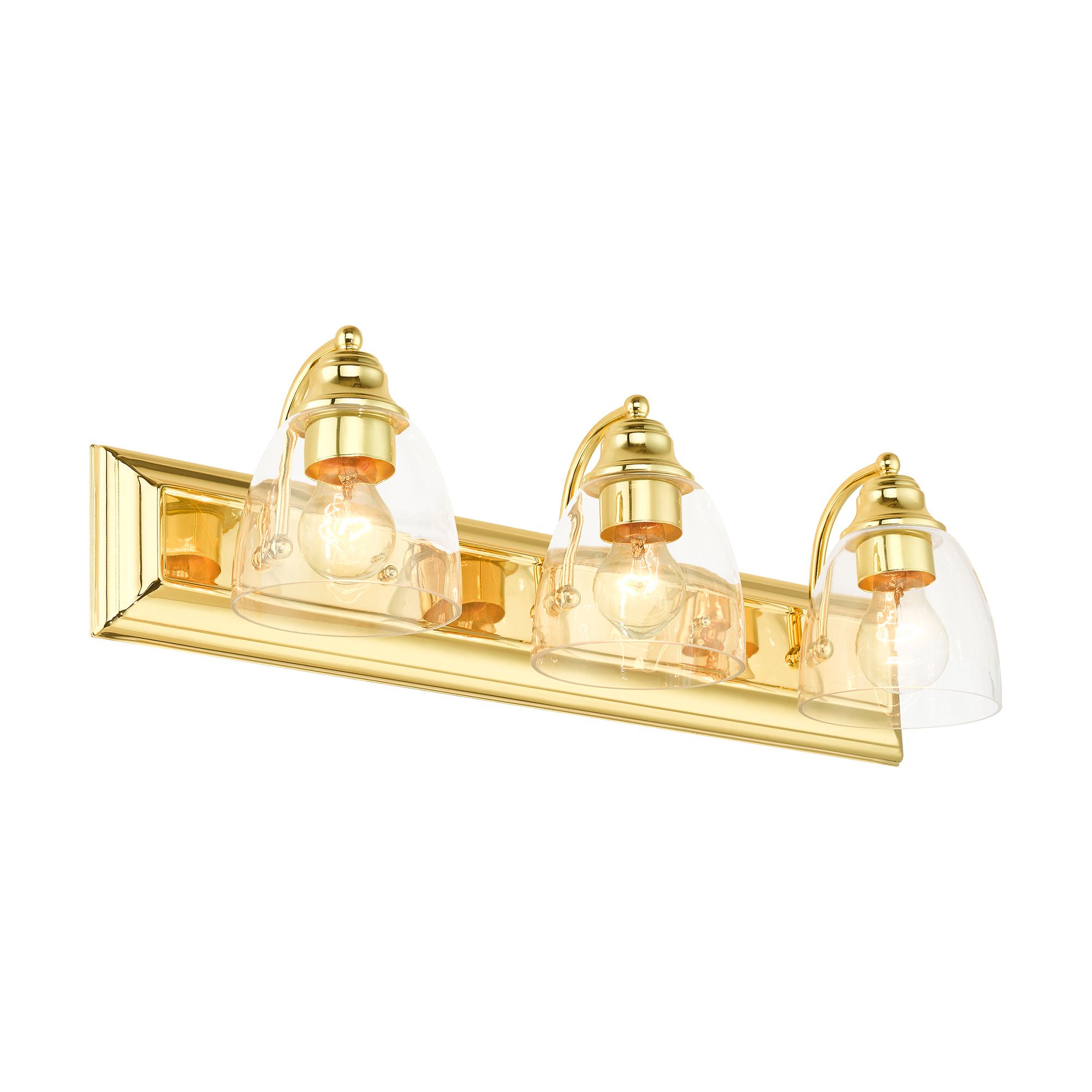 Birmingham 24" Wide 3-Light Polished Brass Vanity Bath Light