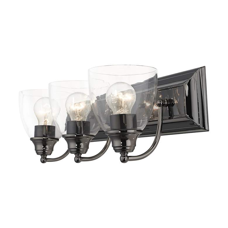 Image 7 Birmingham 3 Light Black Chrome Vanity Sconce more views