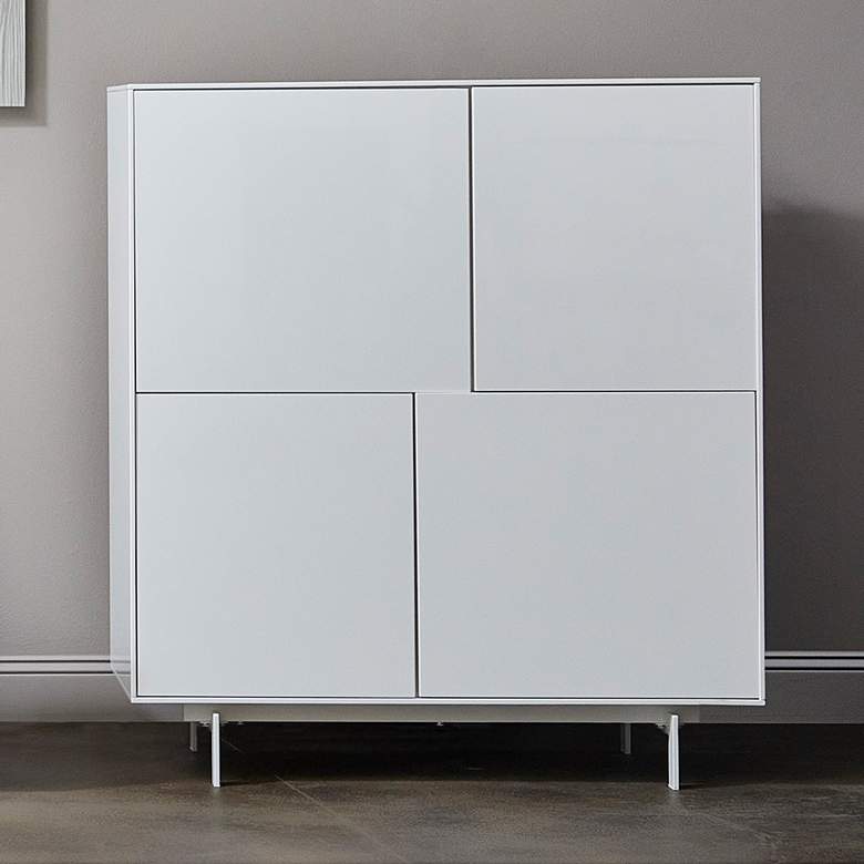 Image 2 Birmingham 43 1/4" Wide White Wood 4-Door Cabinet Stand
