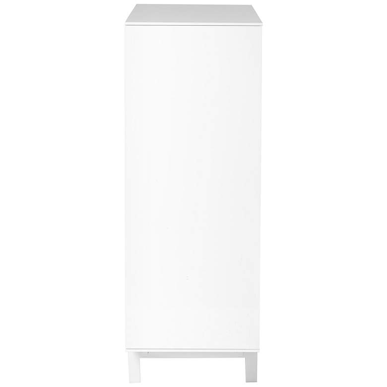 Image 4 Birmingham 43 1/4 inch Wide White Wood 4-Door Cabinet Stand more views