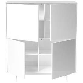 Image5 of Birmingham 43 1/4" Wide White Wood 4-Door Cabinet Stand more views