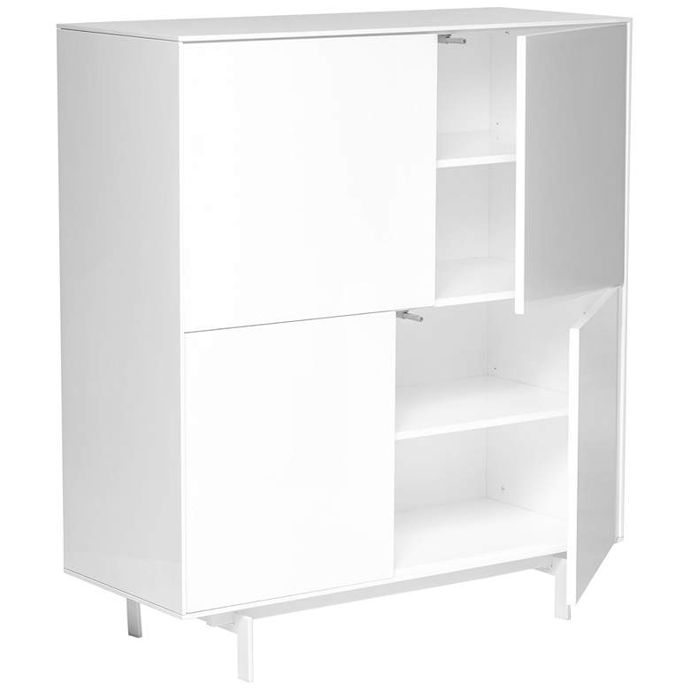 Image 6 Birmingham 43 1/4 inch Wide White Wood 4-Door Cabinet Stand more views