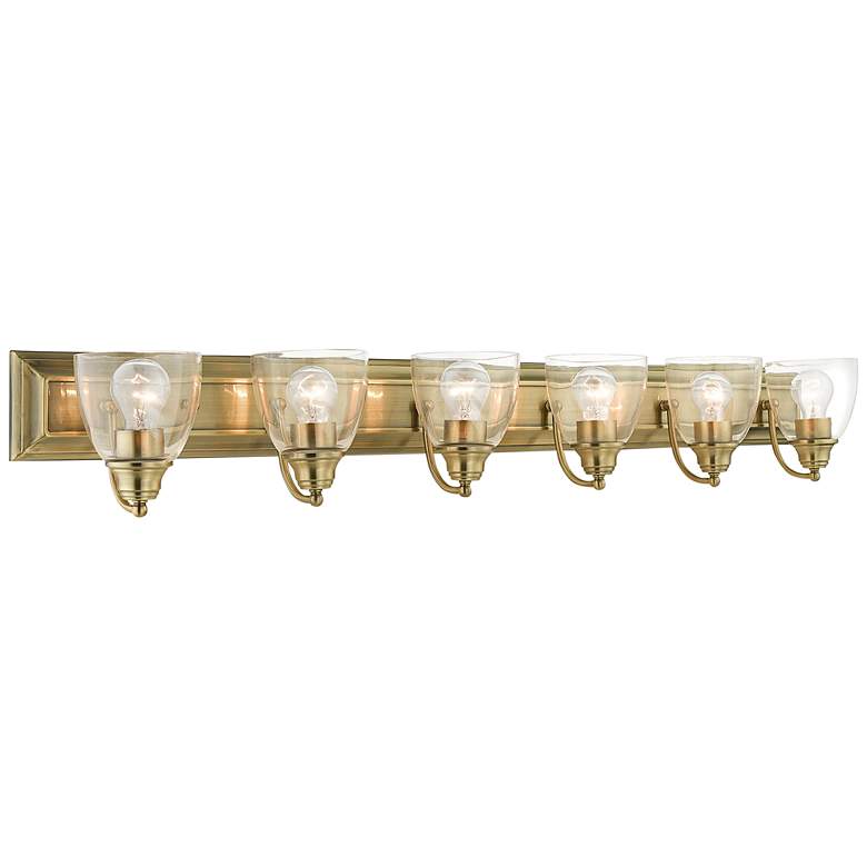 Image 2 Birmingham 48" Wide Antique Brass 6-Light Bath Light