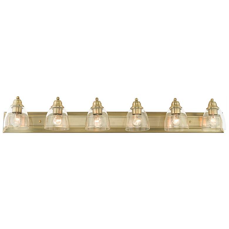 Image 6 Birmingham 48" Wide Antique Brass 6-Light Bath Light more views