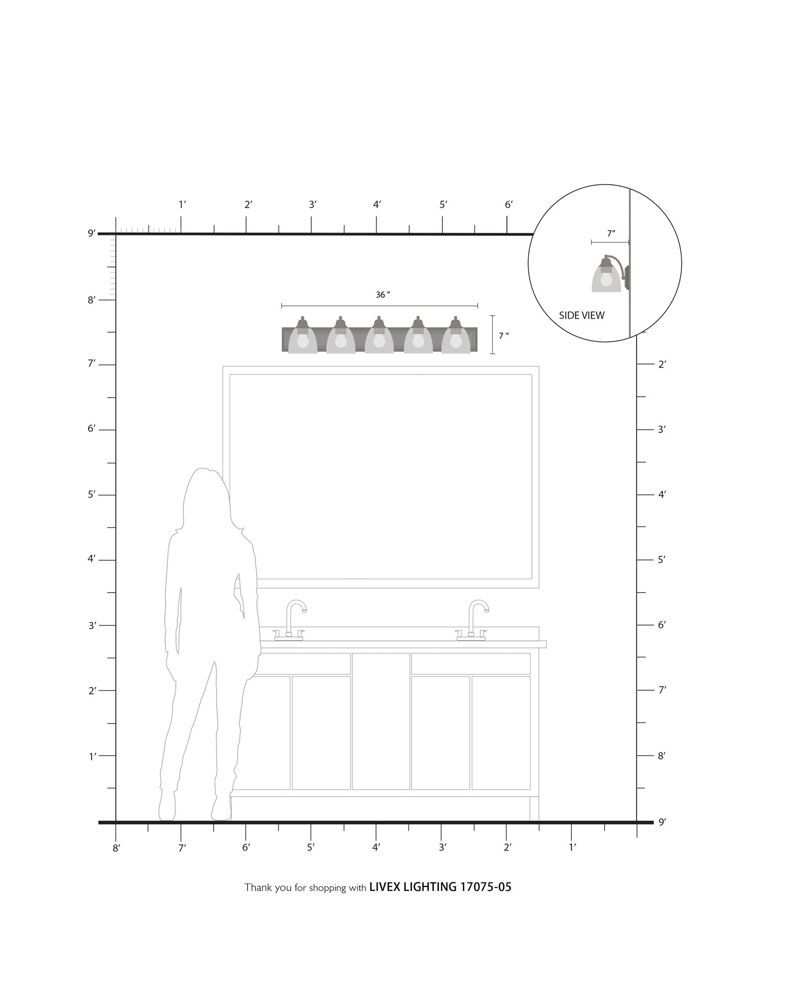 Birmingham 5 Light Polished Chrome Vanity Sconce
