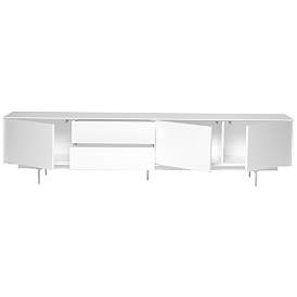 Image5 of Birmingham 82" Wide White Wood 3-Door 2-Drawer Media Stand more views