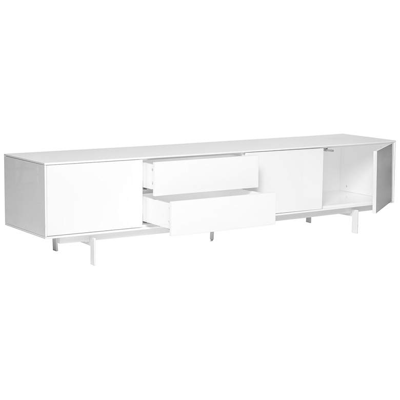 Image 6 Birmingham 82" Wide White Wood 3-Door 2-Drawer Media Stand more views