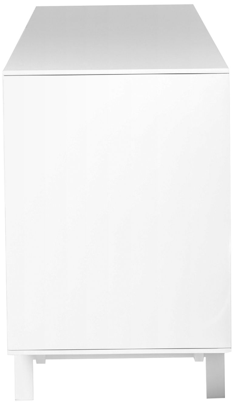 Image 3 Birmingham 84" Wide Gloss White Wood 3-Door 3-Drawer Sideboard more views