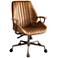Birmingham Coffee Top Grain Leather Swivel Office Chair