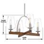 5_Birnamwood 20" Wide Koa Wood Finish with Pewter 4-Light Chandelier more views