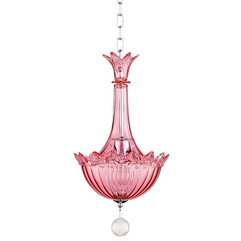 Image 1 Biscay 9 3/4 inch Wide Pink Murano Glass Mini Pendant