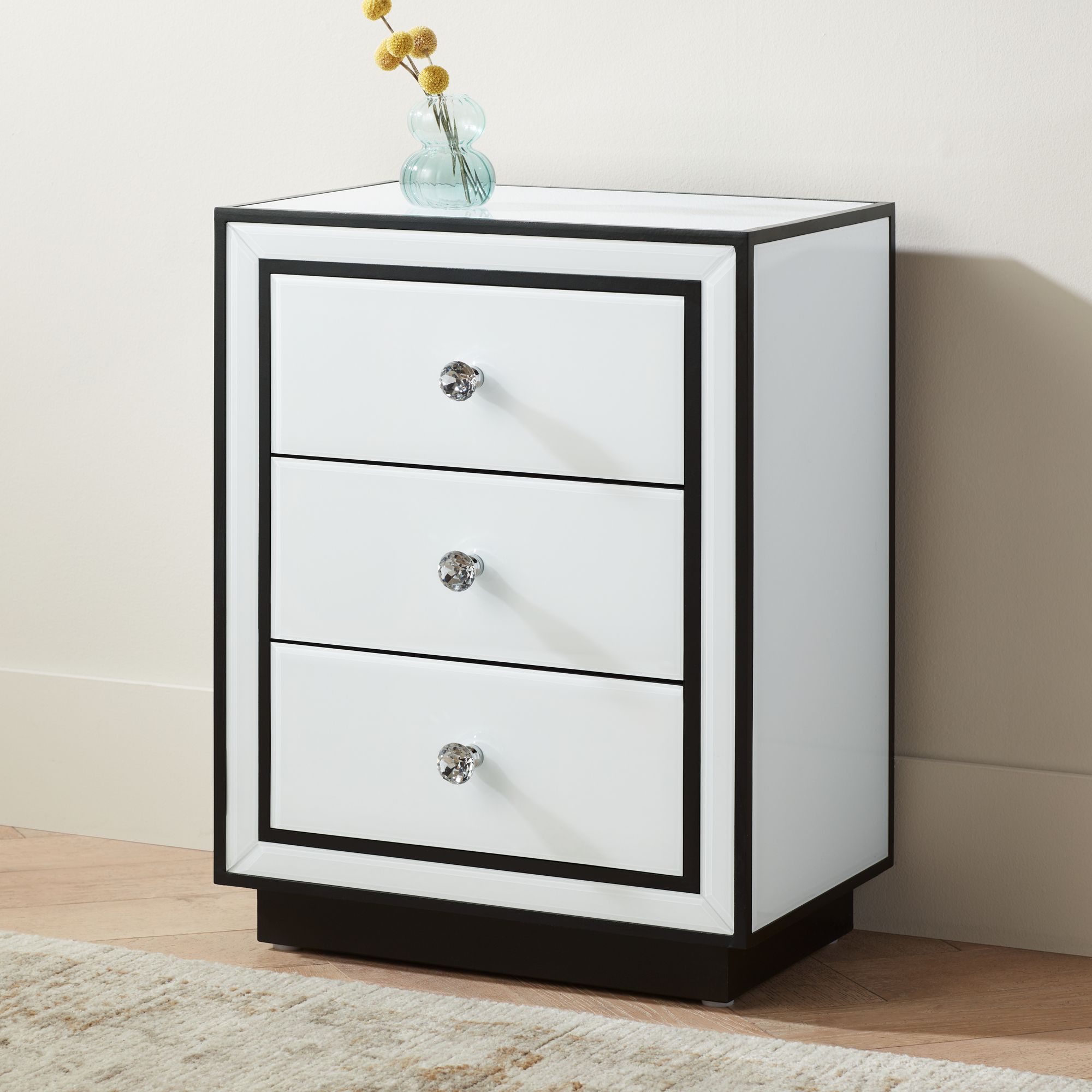 Biscaya 17 3/4" Wide White Reverse Painted Glass Side Tables Set of 2
