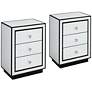 1_Biscaya 17 3/4" Wide White Reverse Painted Glass Side Tables Set of 2