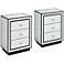 Biscaya 17 3/4" Wide White Reverse Painted Glass Side Tables Set of 2