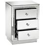 Biscaya 19" Wide 3-Drawer Beaded Mirrored Side Table