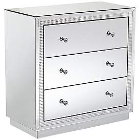 Image2 of Biscaya 31 1/2" Wide Mirrored 3-Drawer Beaded Accent Chest