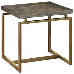 Biscayne 24&quot; Wide Weathered Brown and Gold End Table
