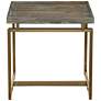 Biscayne 24" Wide Weathered Brown and Gold End Table in scene