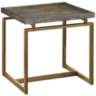 Biscayne 24" Wide Weathered Brown and Gold End Table