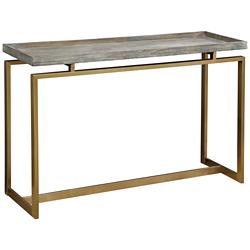 Biscayne 48&quot; Wide Weathered Brown and Gold Console Table