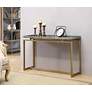 Biscayne 48" Wide Weathered Brown and Gold Console Table in scene