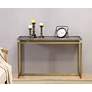 Biscayne 48" Wide Weathered Brown and Gold Console Table in scene