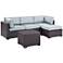 Biscayne Mist Fabric 4-Piece 3-Seat Outdoor Patio Set